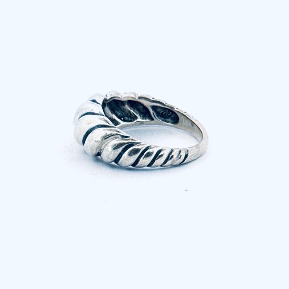Estate Carolyn Pollack 925 Sterling Silver Ribbed Dome Twist Ring, Size 9, 7.2g - Picture 6 of 12